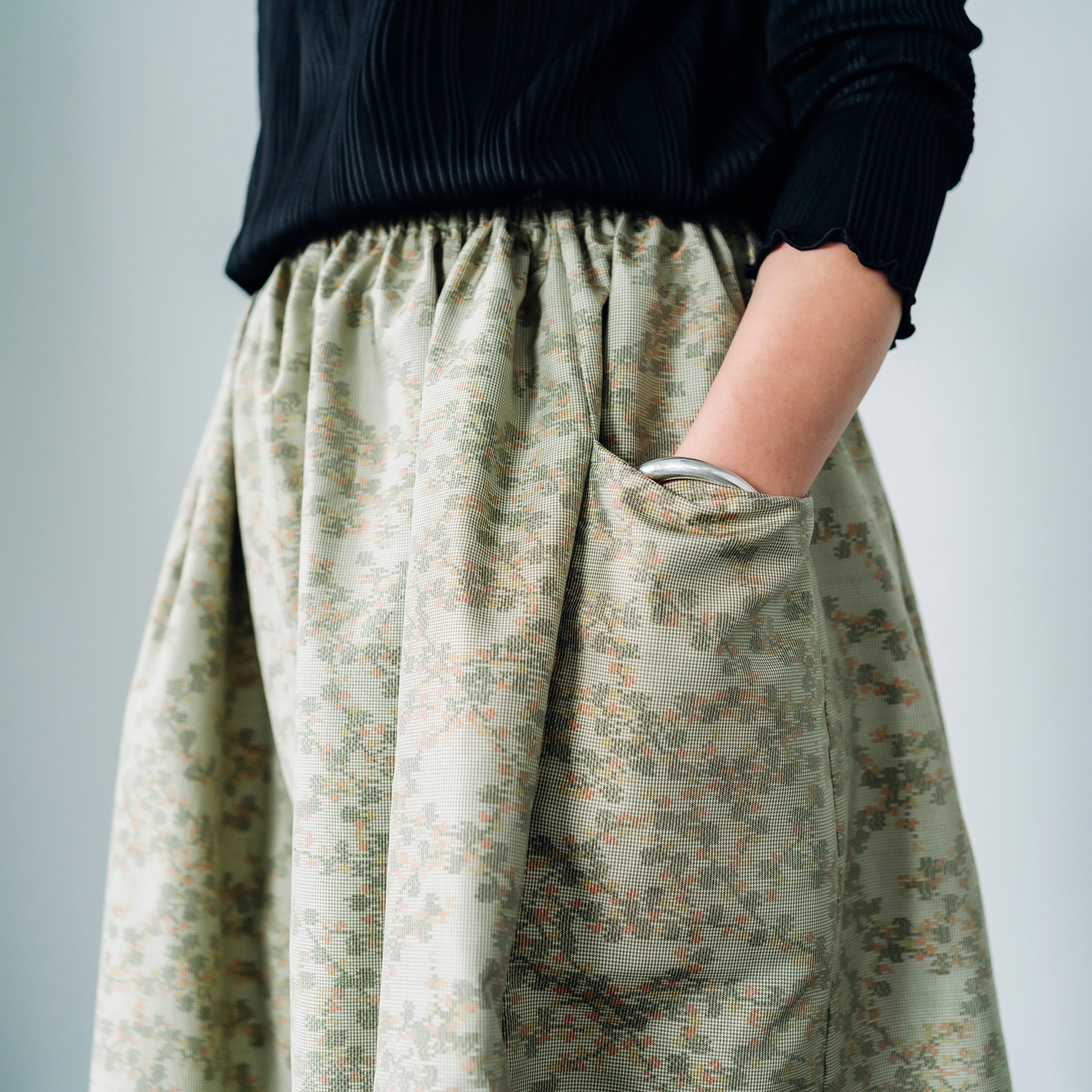 大島紬を使用したスカート K406