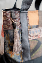 パッチワークバッグ　レザーバッグ K108