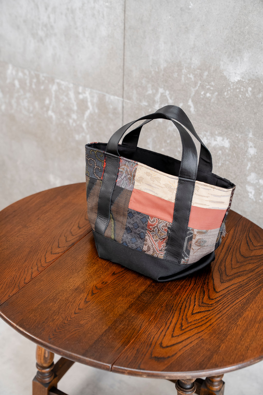 パッチワークバッグ　レザーバッグ K108
