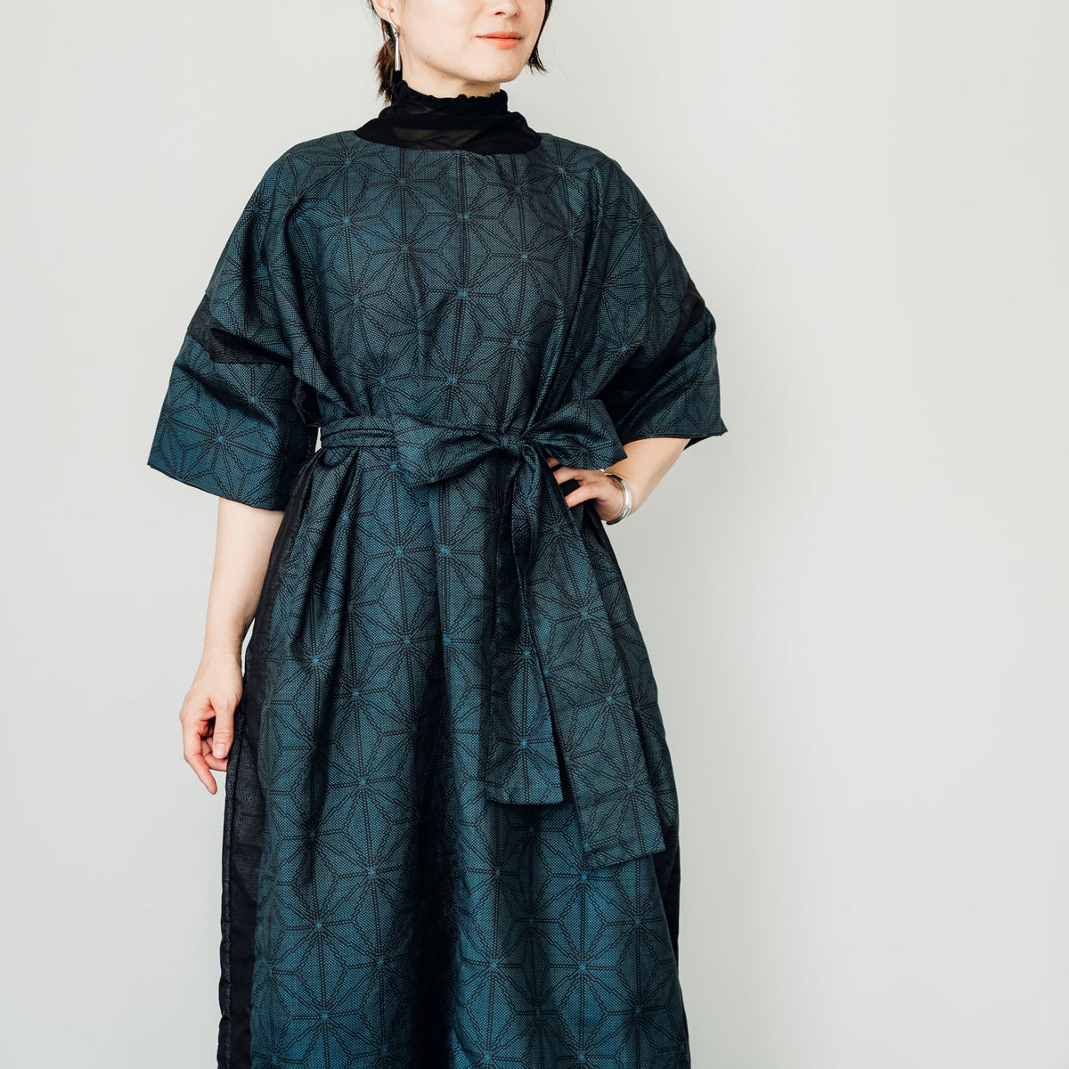 Dress made with Oshima Tsumugi K223
