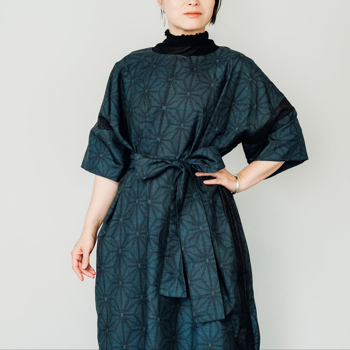 Dress made with Oshima Tsumugi K223
