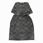 大島紬を使用した灰色のワンピース K192