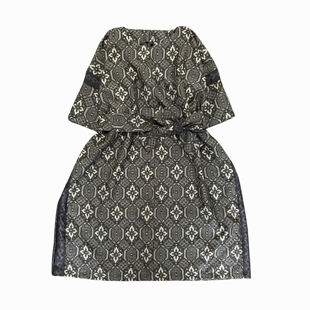 大島紬を使用した灰色のワンピース K190