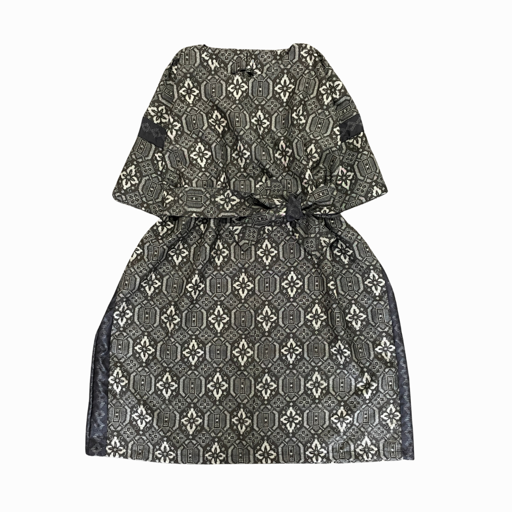 大島紬を使用した灰色のワンピース K190