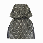 大島紬を使用した灰色のワンピース K190