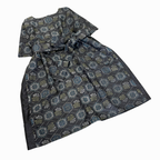 大島紬を使用した紺色のワンピース K191