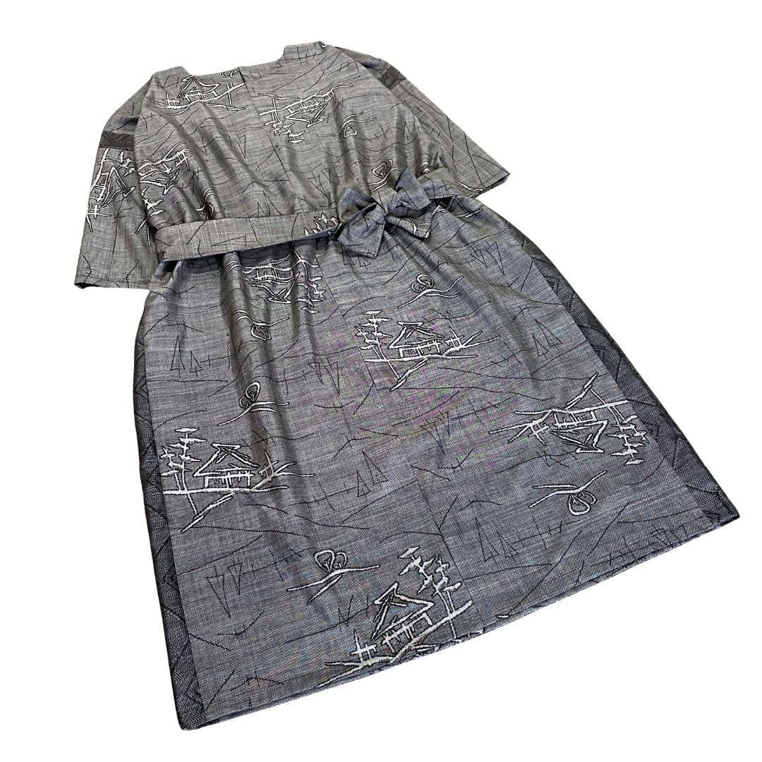 大島紬を使用したワンピース K173