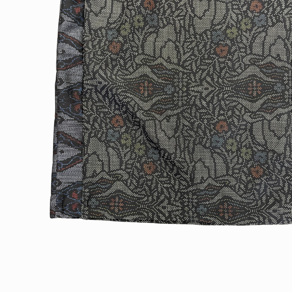 大島紬を使用した灰色のワンピース K192