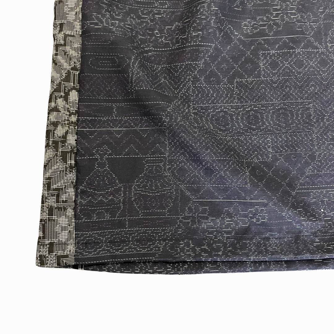 大島紬を使用した群青色のワンピース K188