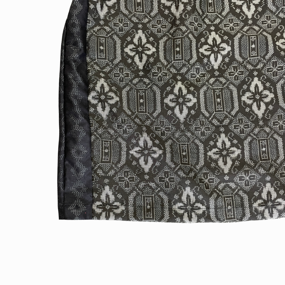 大島紬を使用した灰色のワンピース K190