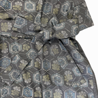 大島紬を使用した紺色のワンピース K191