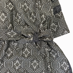 大島紬を使用した灰色のワンピース K190