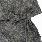 大島紬を使用した灰色のワンピース K192