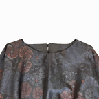 大島紬を使用した紺色のワンピース K176