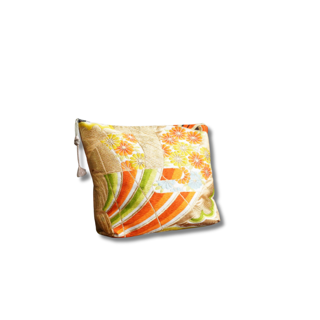 着物帯を使用したポーチ　K155