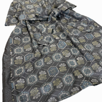 大島紬を使用した紺色のワンピース K191