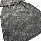 大島紬を使用した灰色のワンピース K192