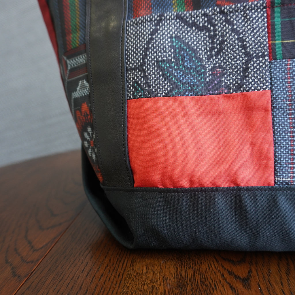 パッチワーク仕様のミニトートバッグ K159