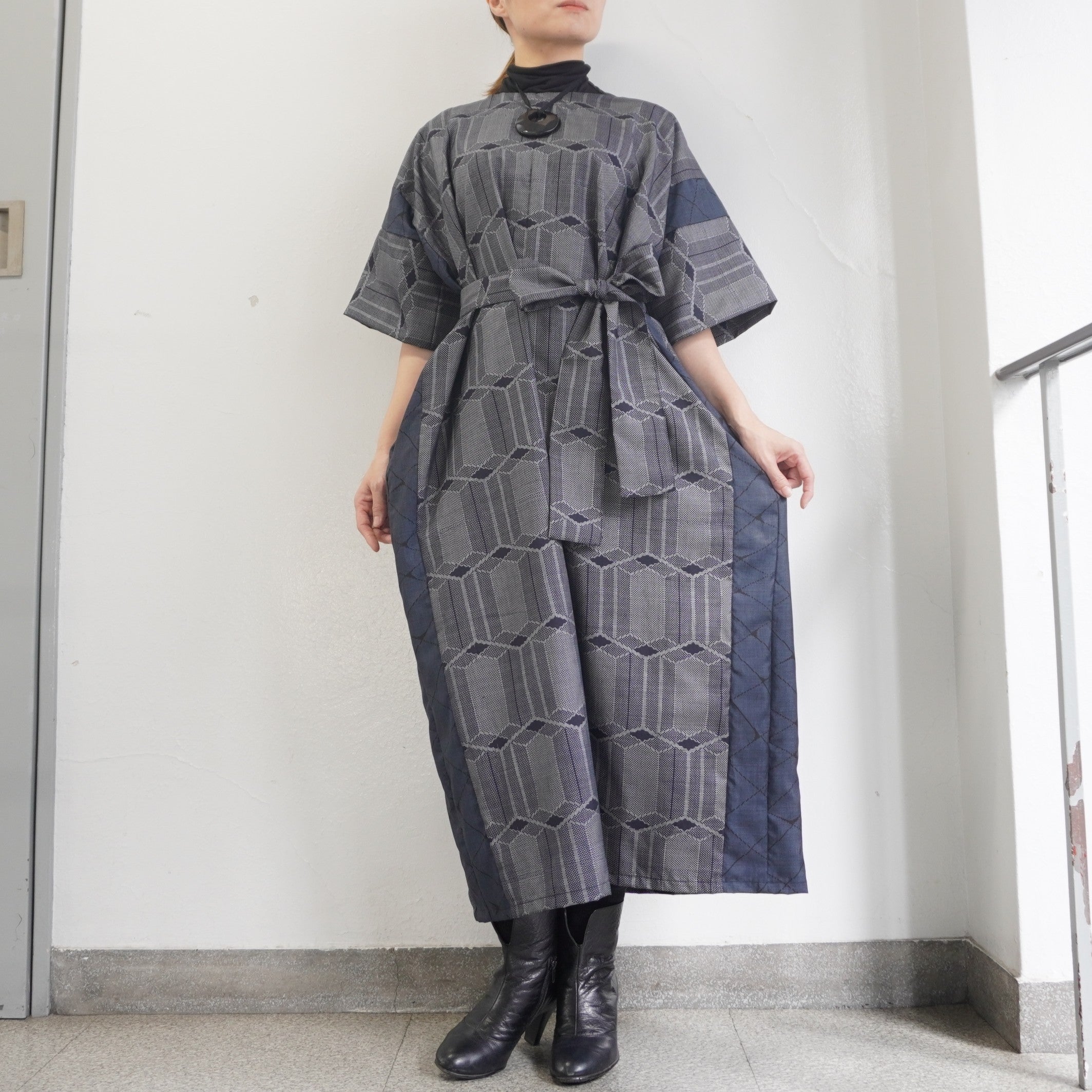 大島紬を使用したワンピース K225