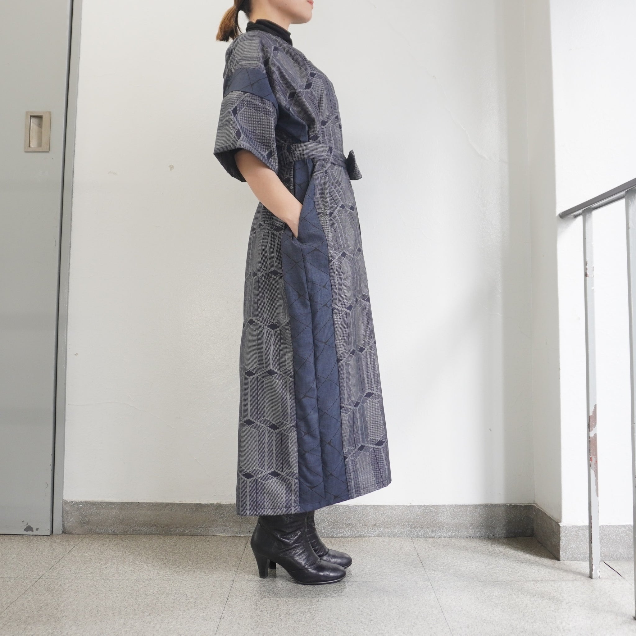 大島紬を使用したワンピース K225