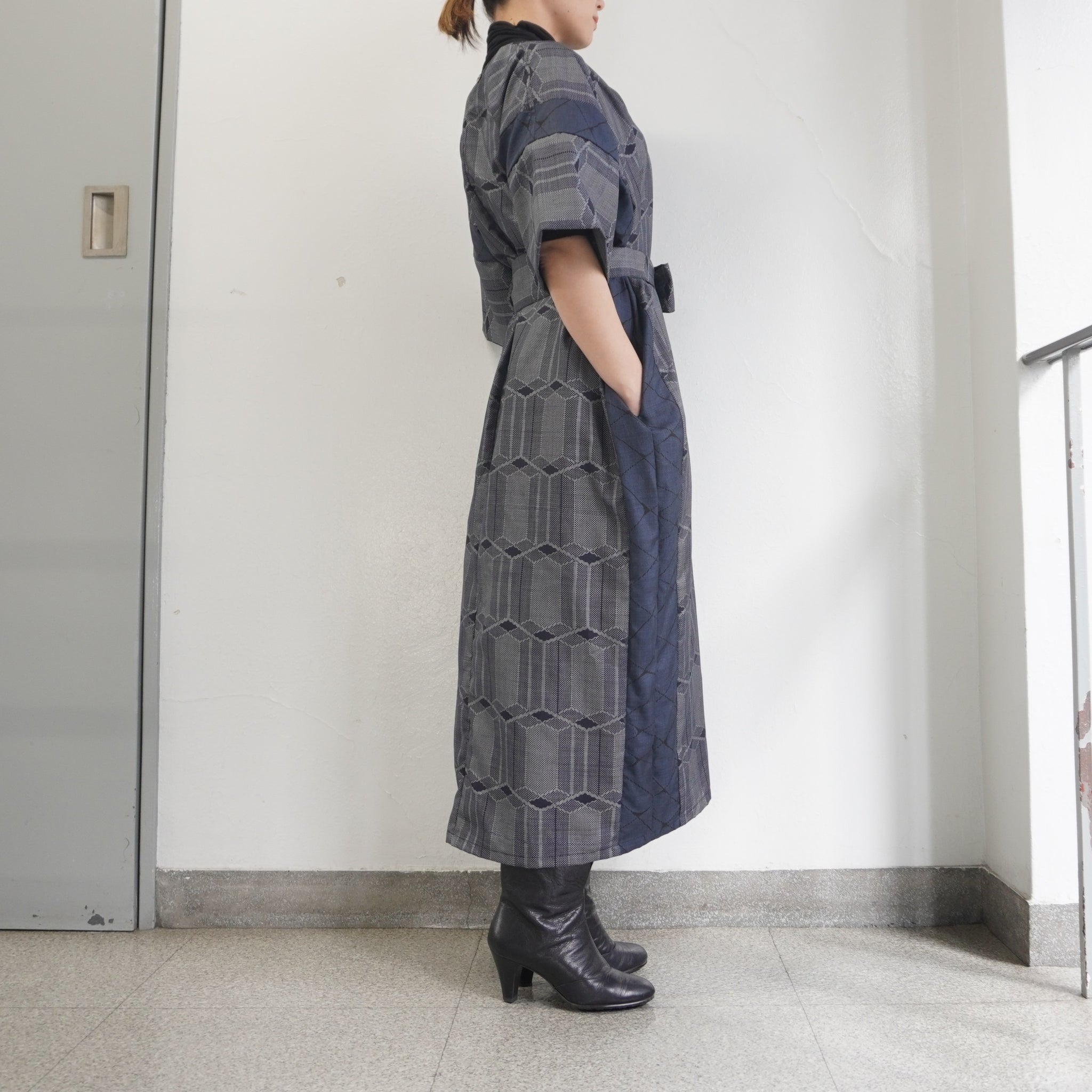 大島紬を使用したワンピース K225