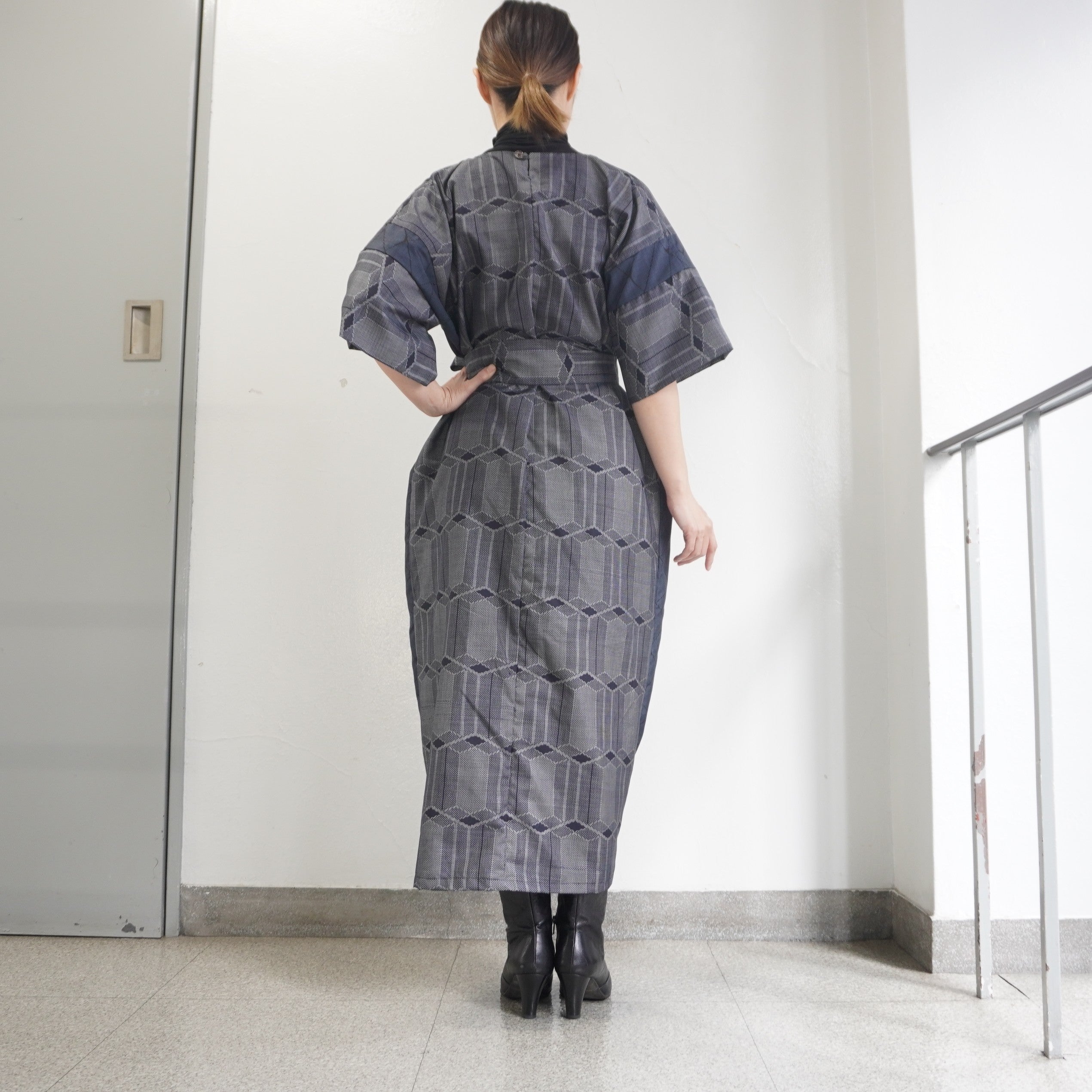 大島紬を使用したワンピース K225