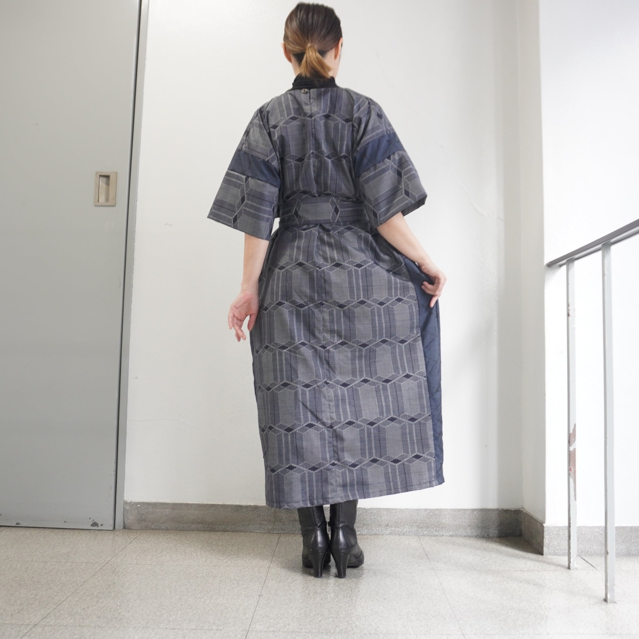 大島紬を使用したワンピース K225