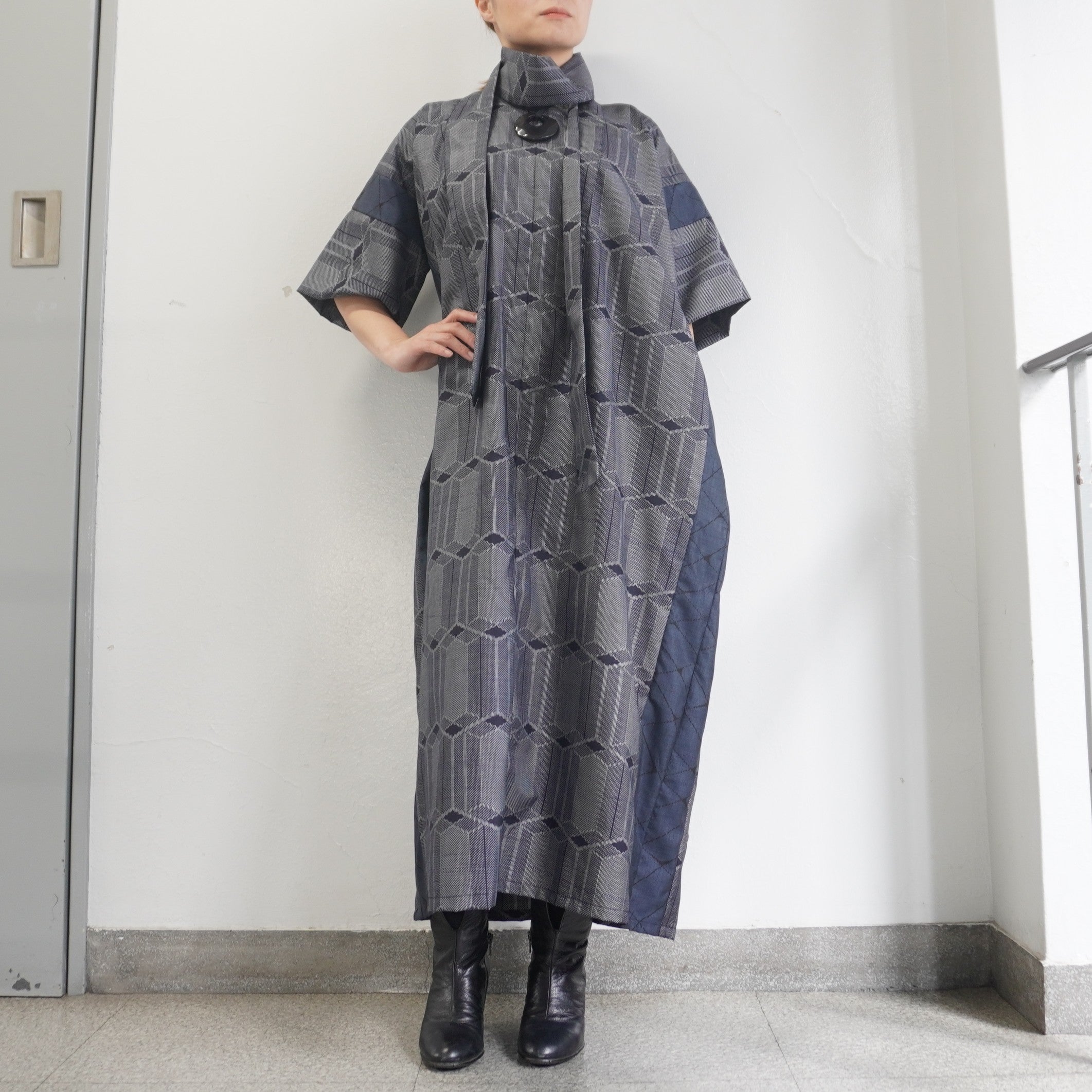 大島紬を使用したワンピース K225