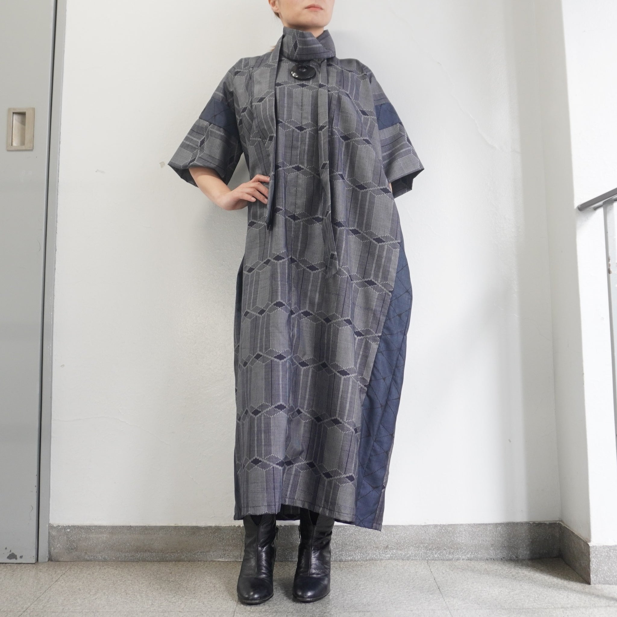 大島紬を使用したワンピース K225