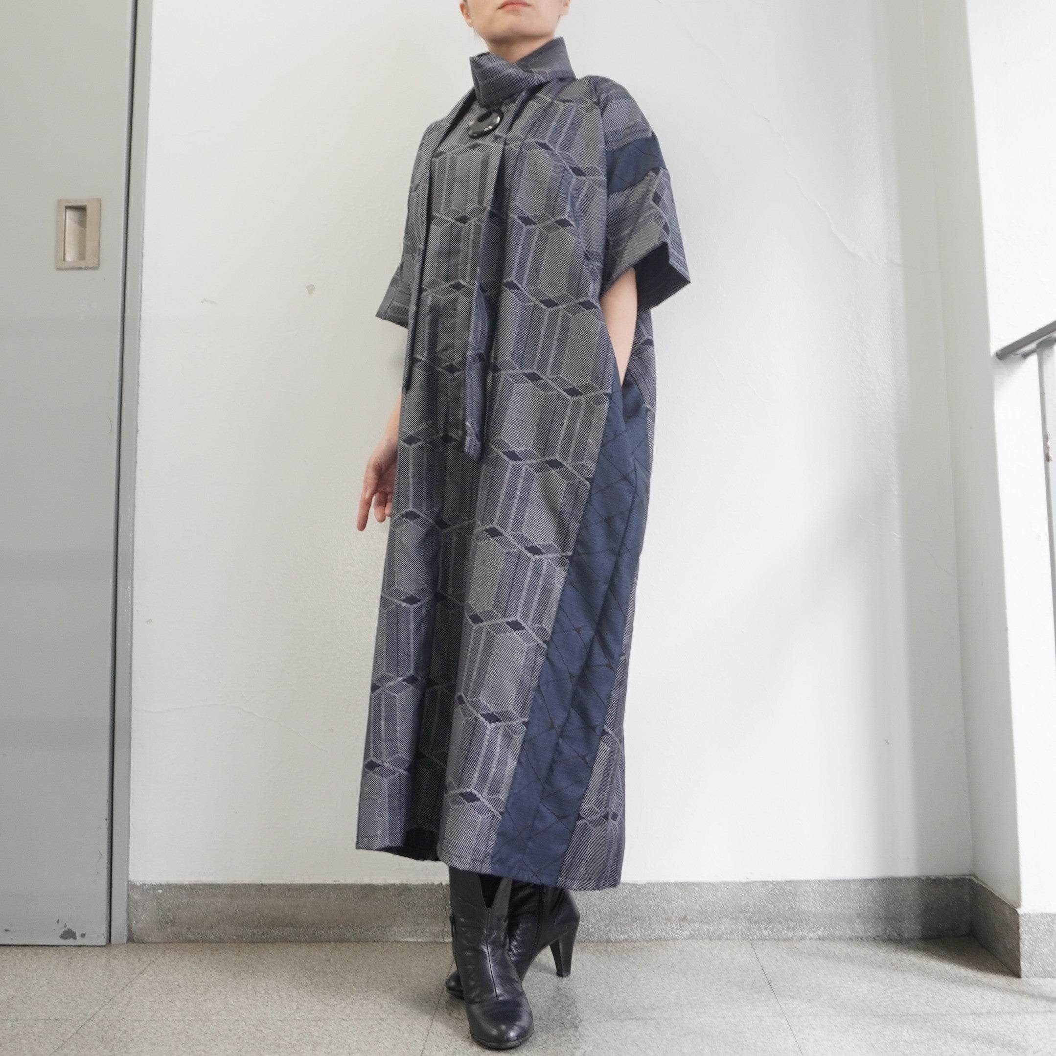 大島紬を使用したワンピース K225