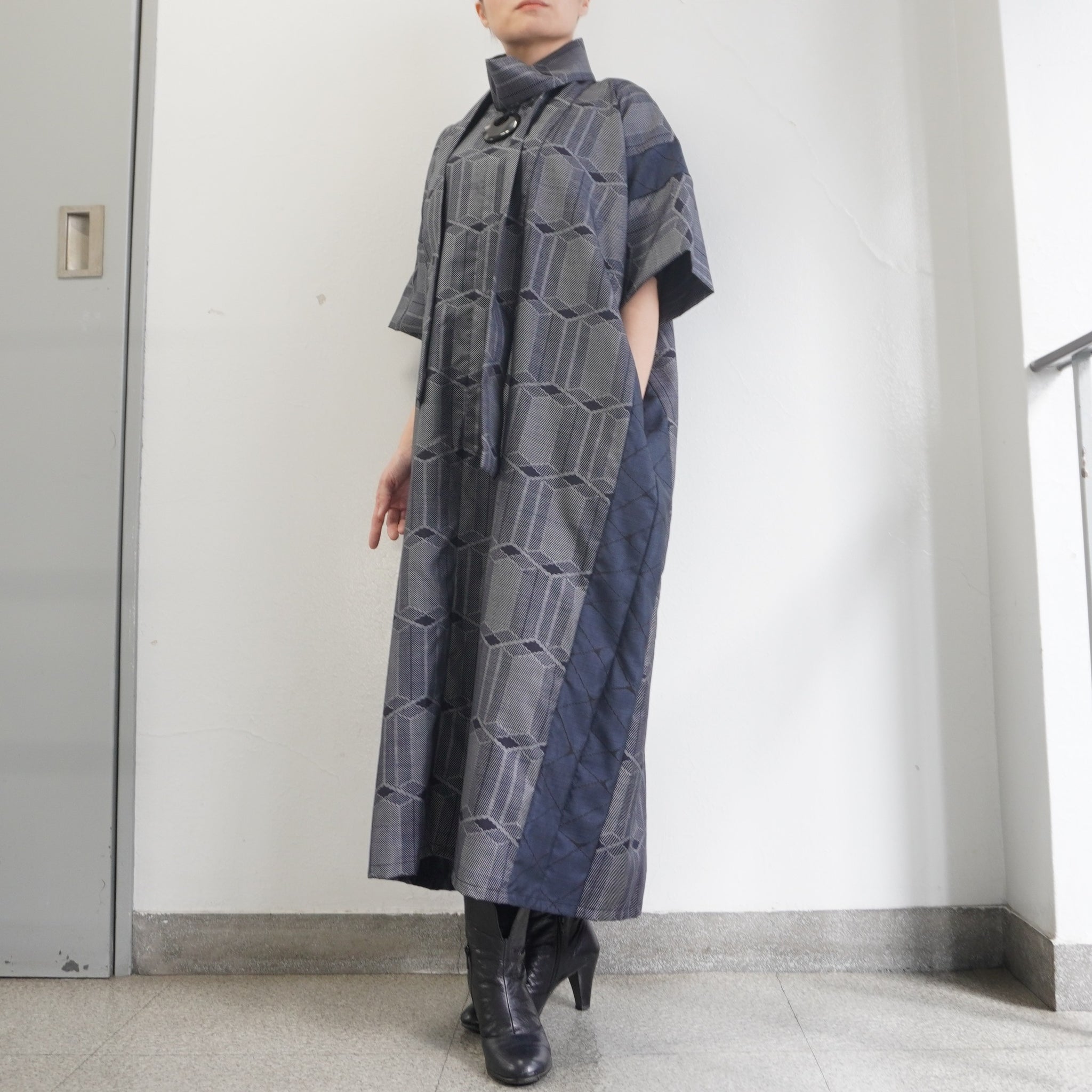 大島紬を使用したワンピース K225