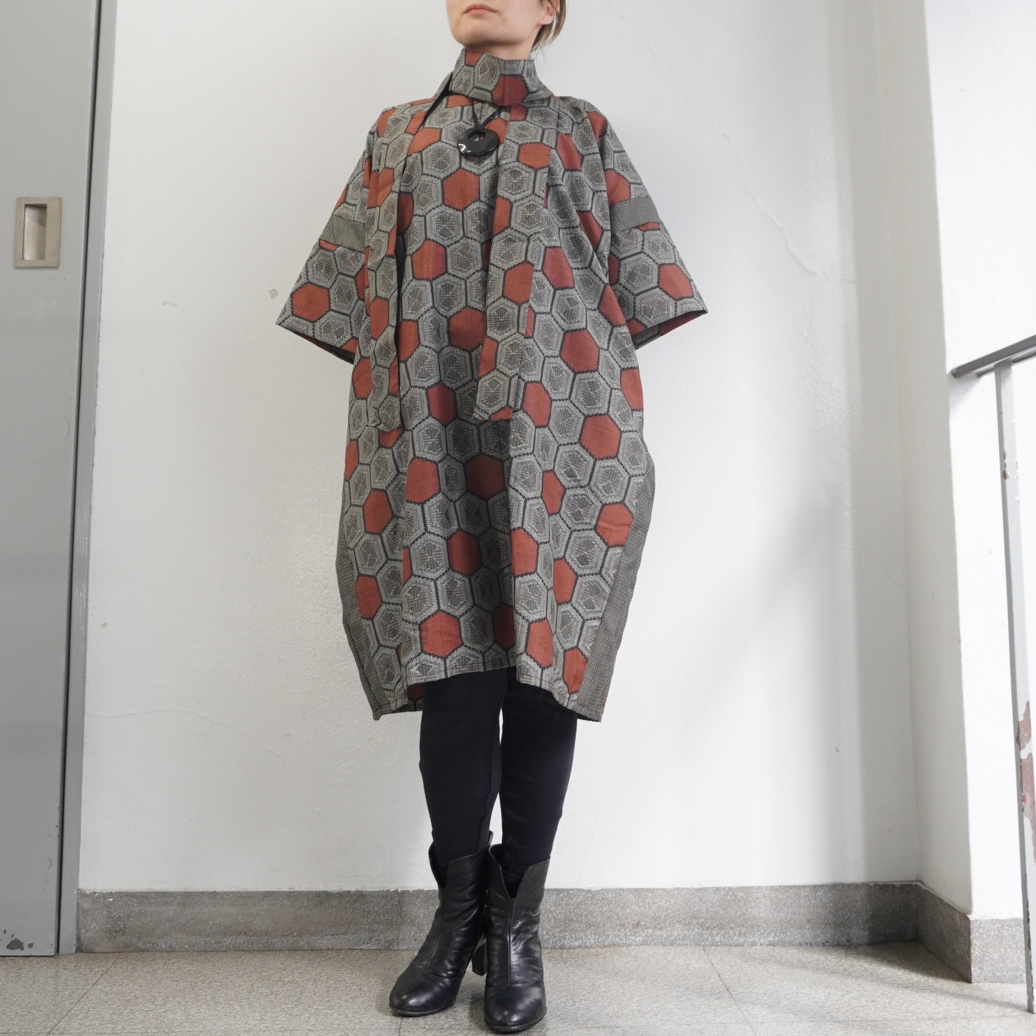 大島紬を使用したワンピース K218