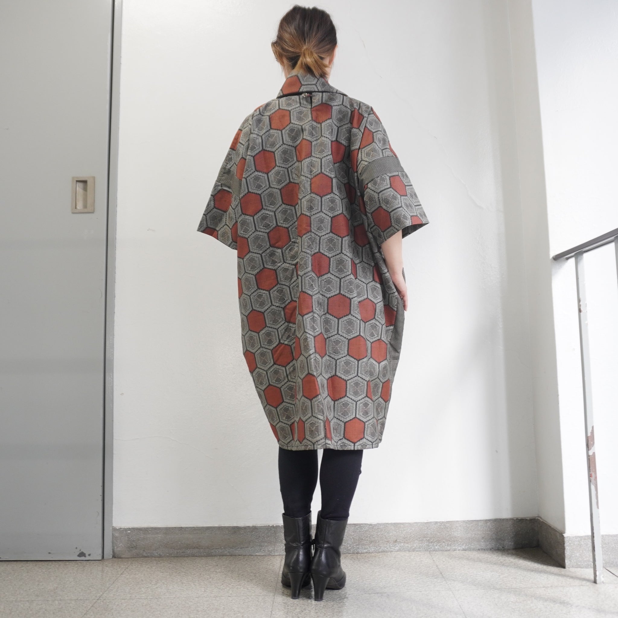 大島紬を使用したワンピース K218