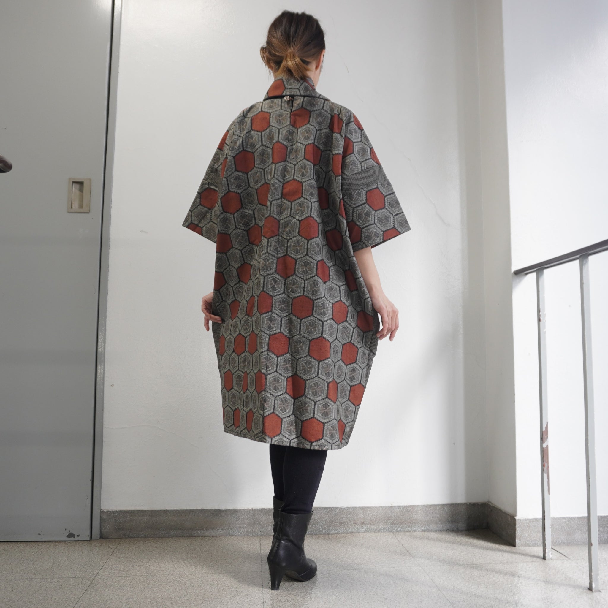 大島紬を使用したワンピース K218