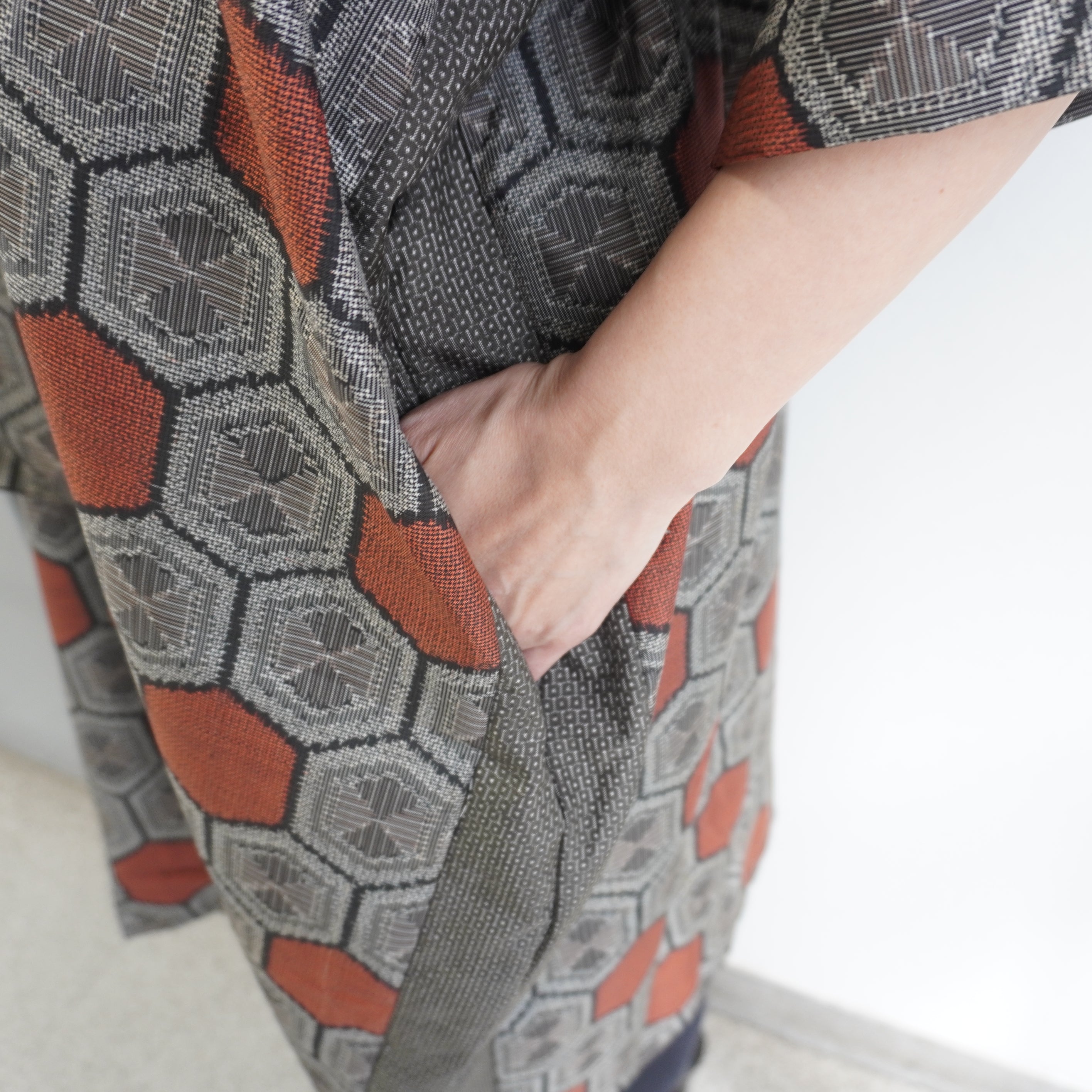 大島紬を使用したワンピース K218