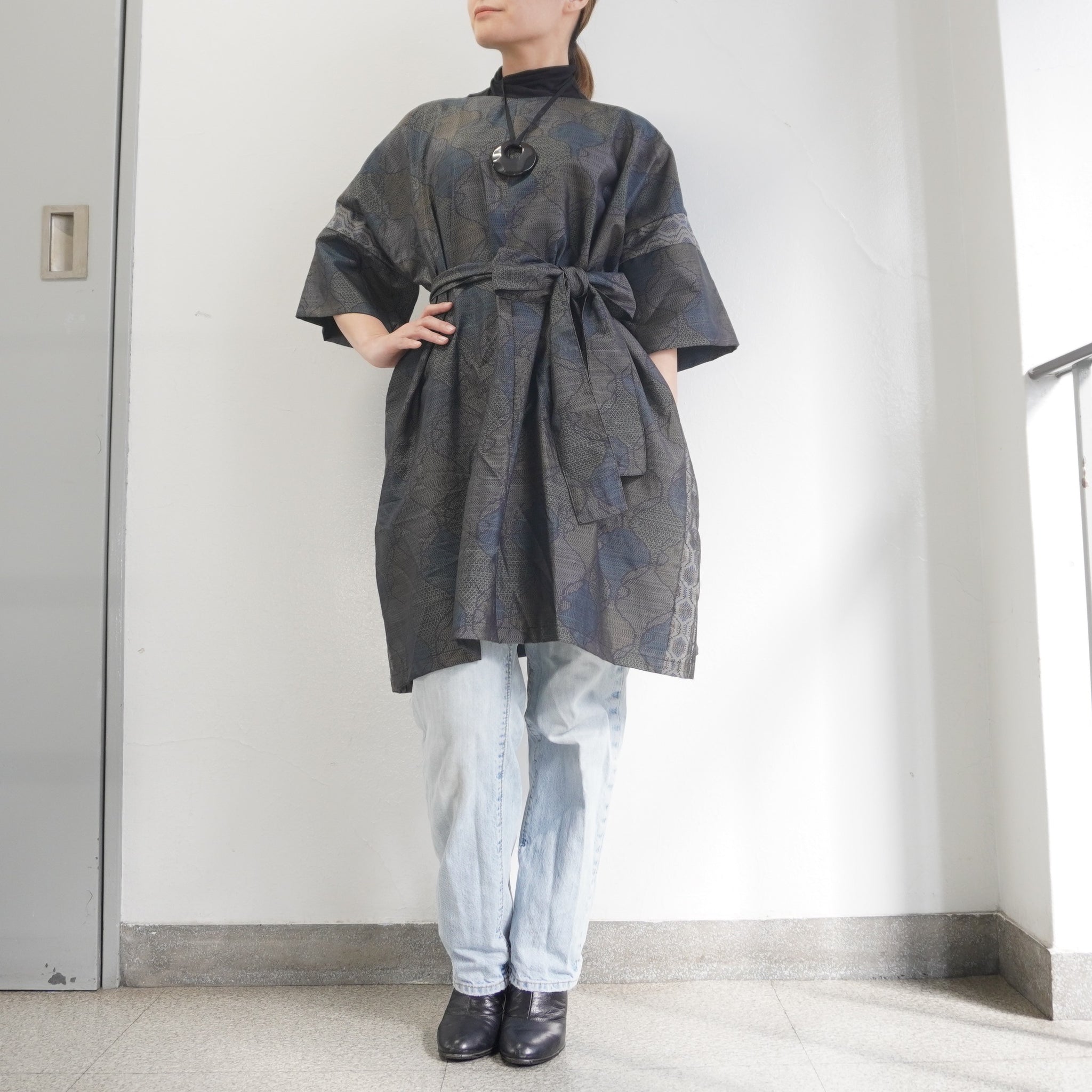 大島紬を使用したワンピース K221