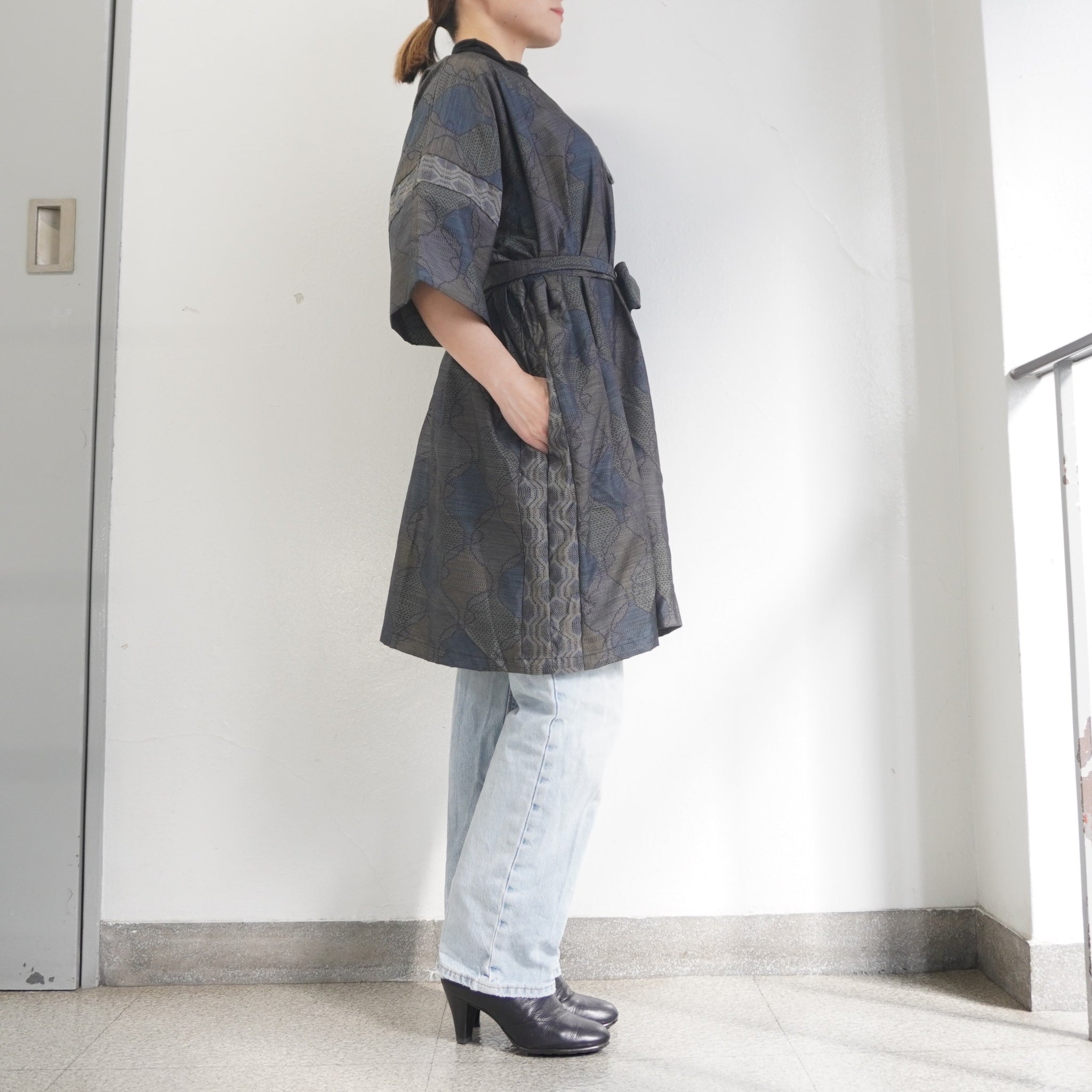 大島紬を使用したワンピース K221