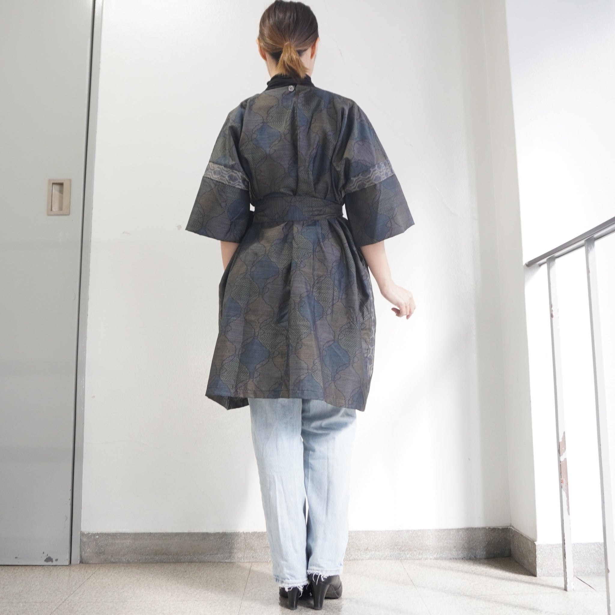 大島紬を使用したワンピース K221