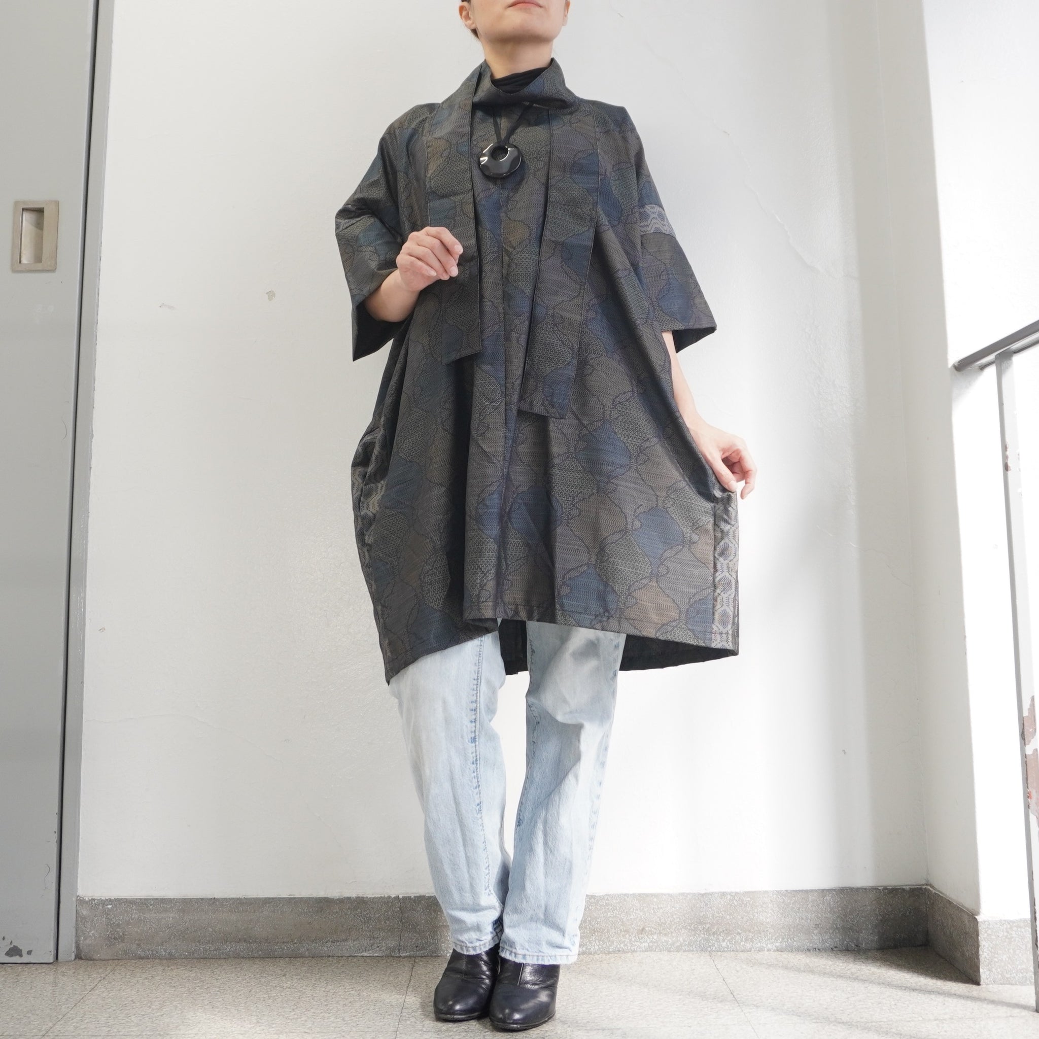 大島紬を使用したワンピース K221