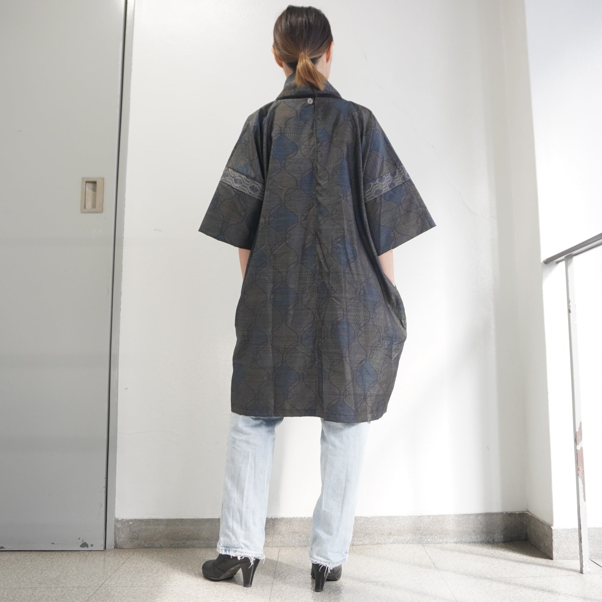 大島紬を使用したワンピース K221