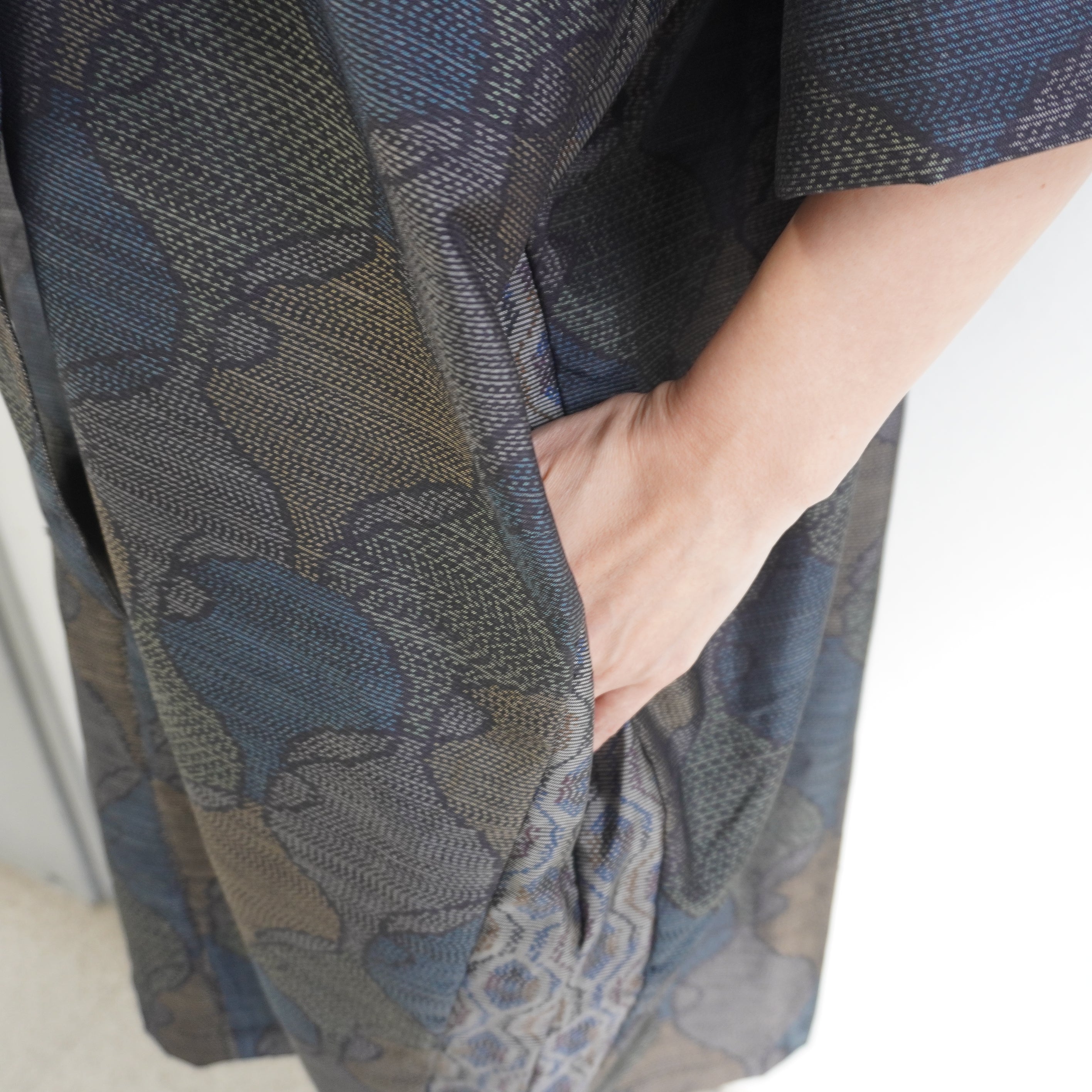 大島紬を使用したワンピース K221