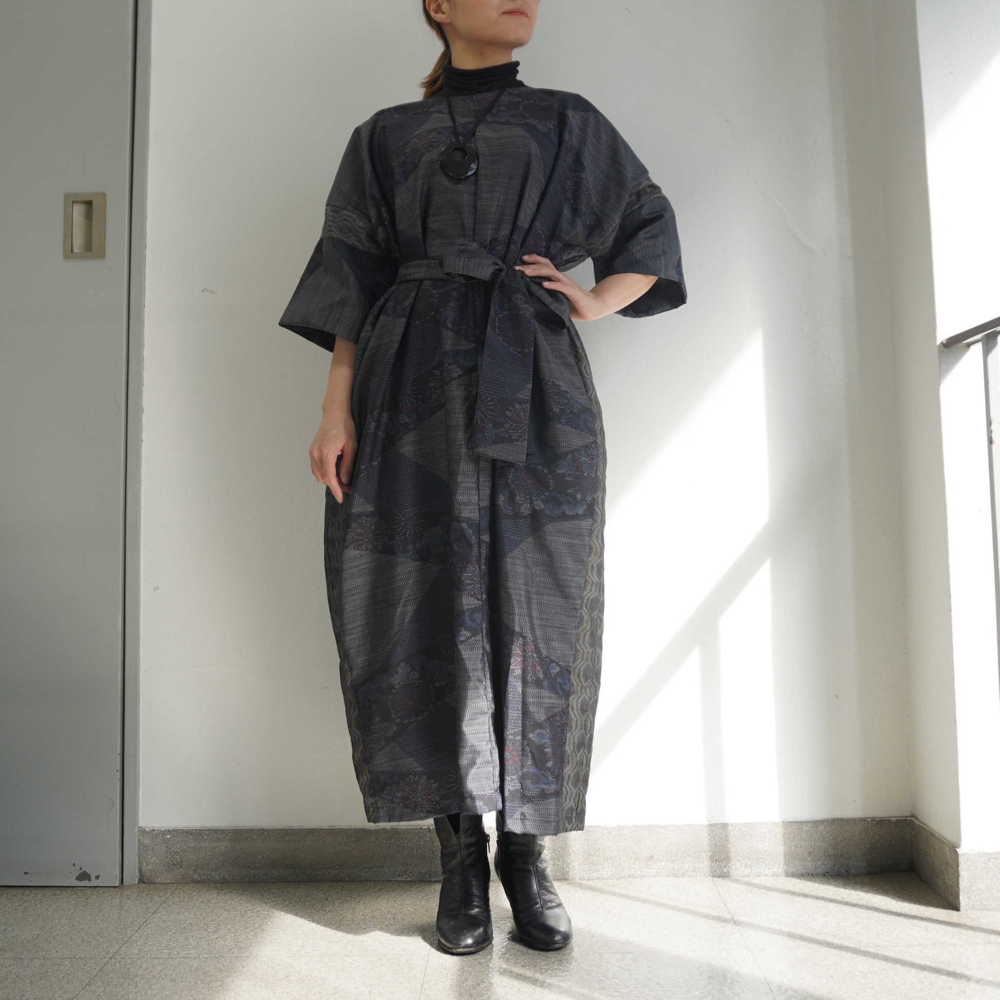 大島紬を使用したワンピース K220