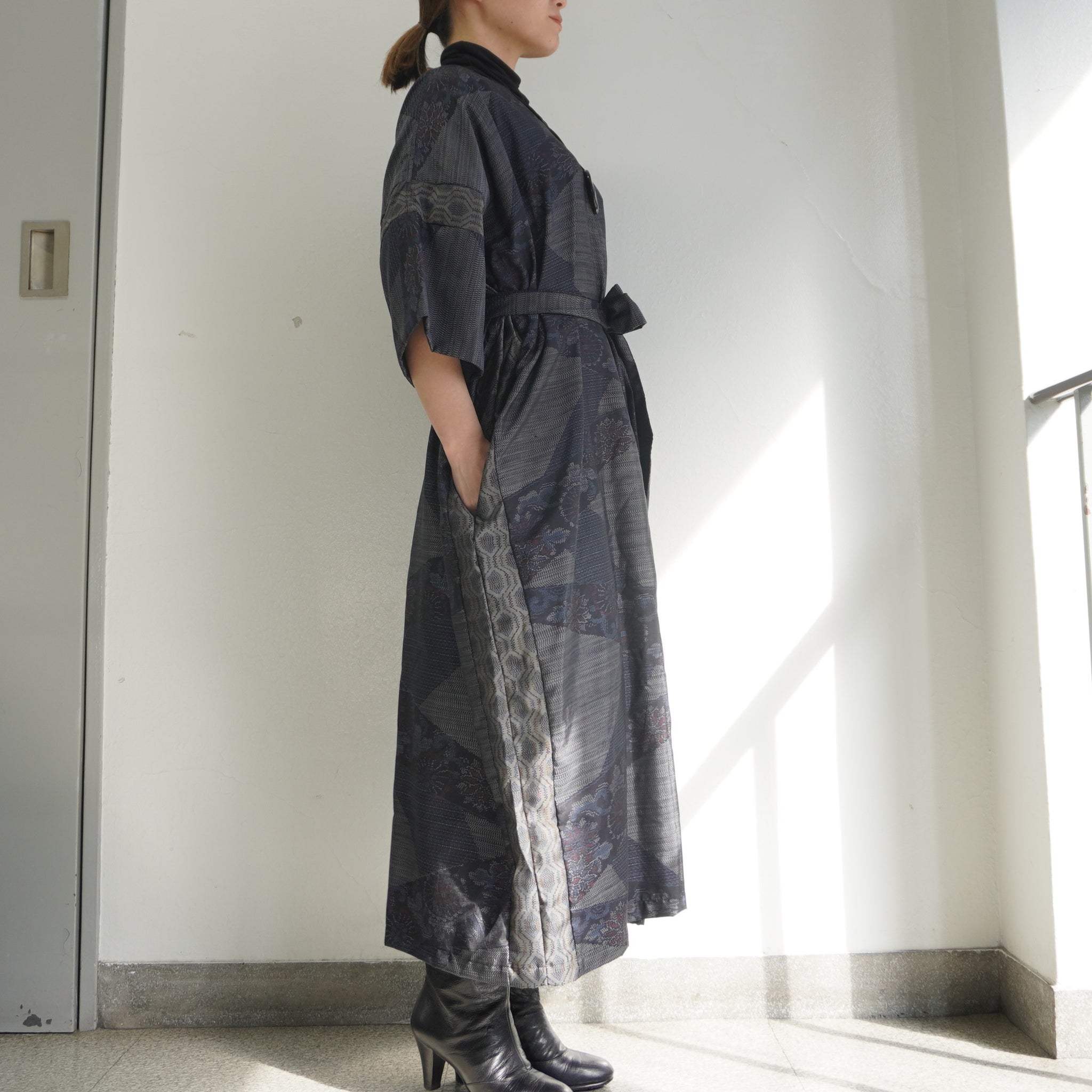 大島紬を使用したワンピース K220