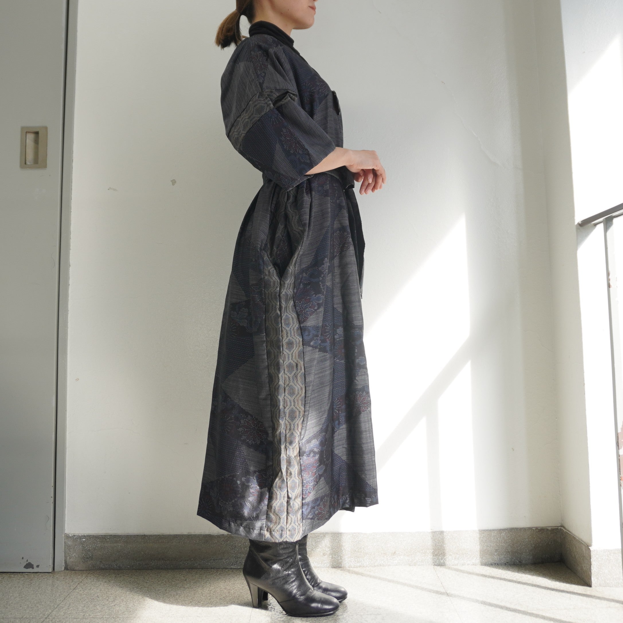 大島紬を使用したワンピース K220