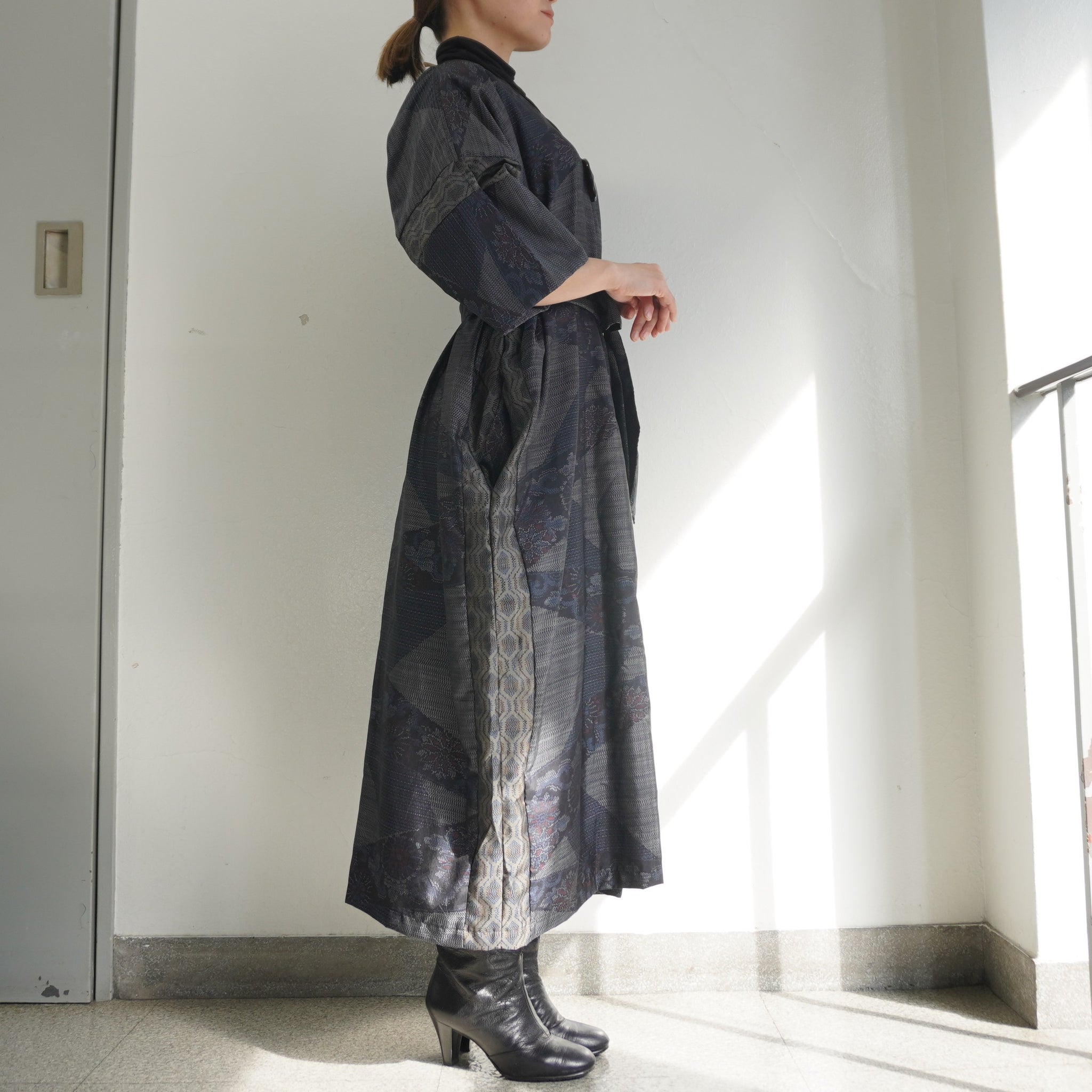 大島紬を使用したワンピース K220