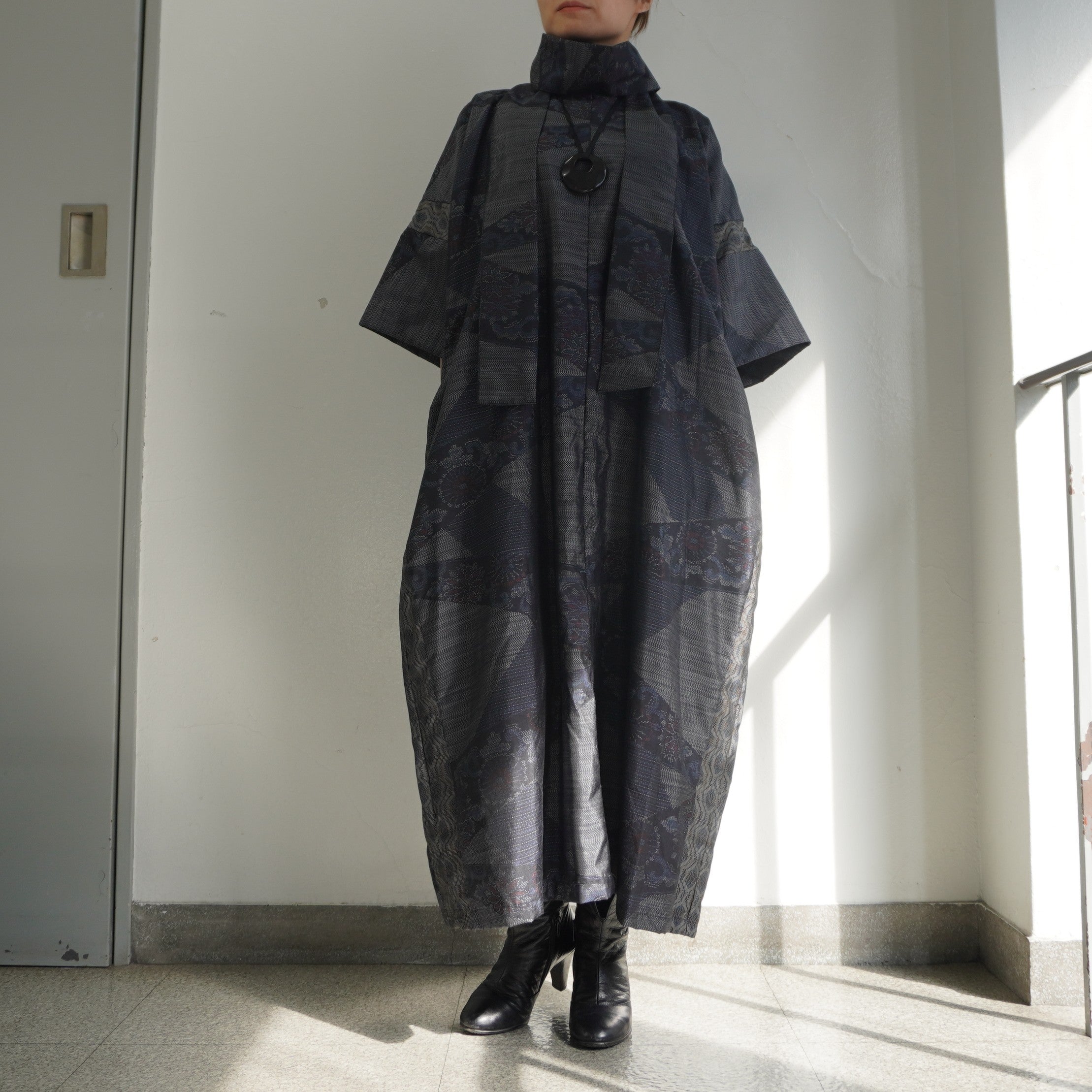 大島紬を使用したワンピース K220