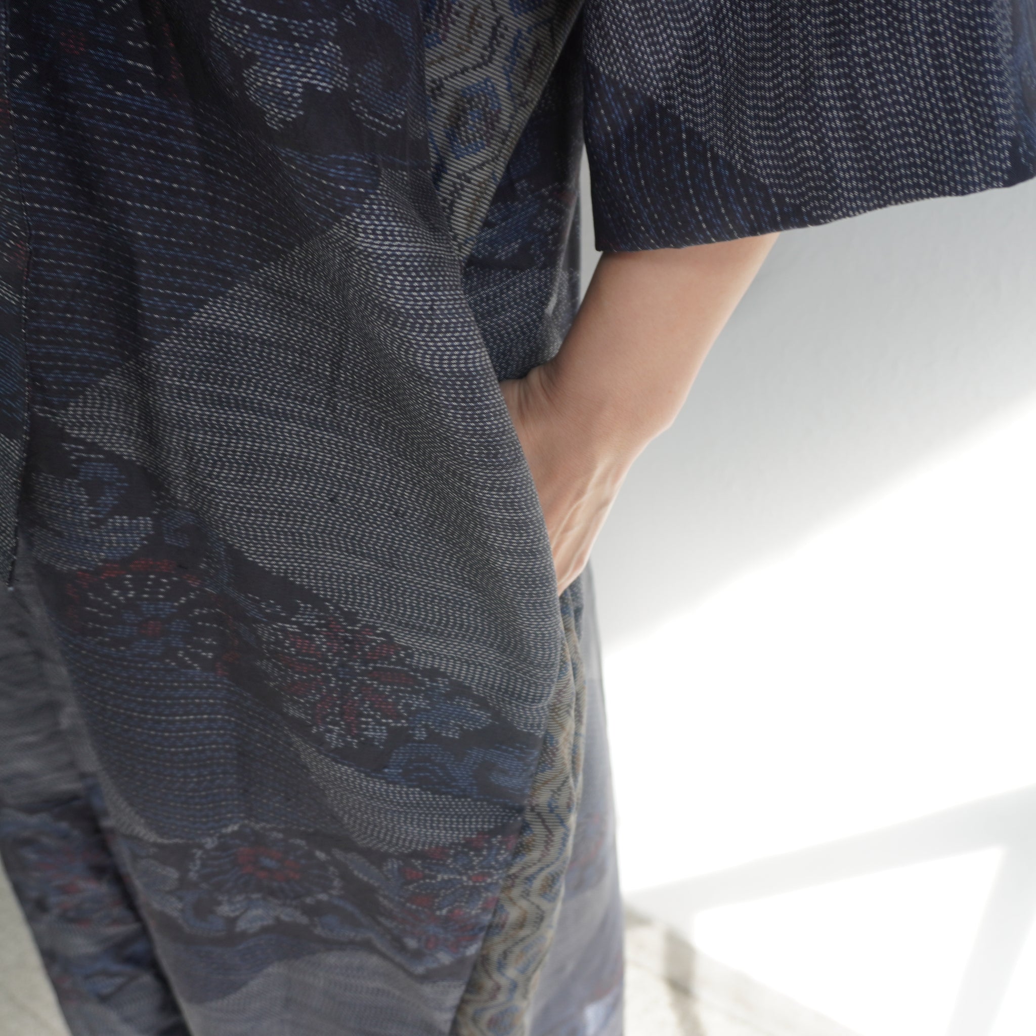 大島紬を使用したワンピース K220