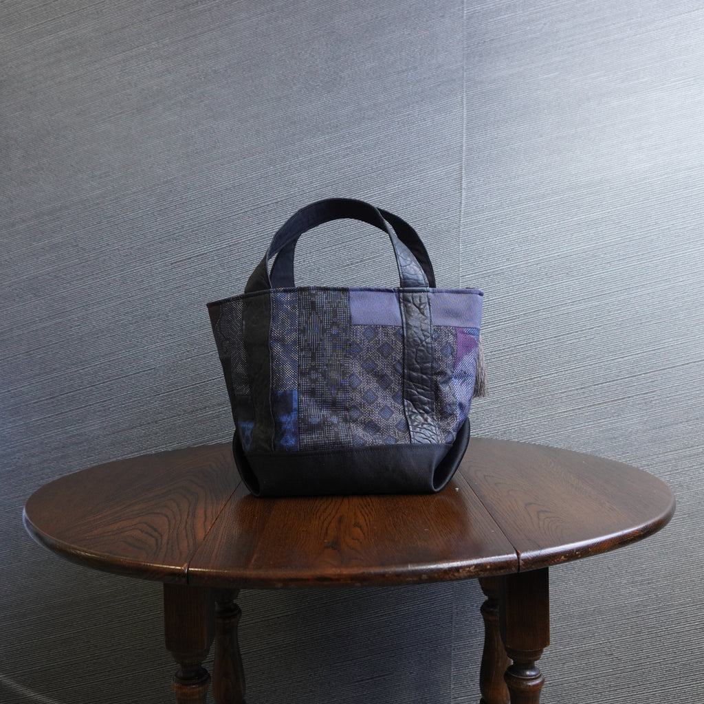 上質な着物リメイク　アップサイクルバッグ　レザーバッグ　K180