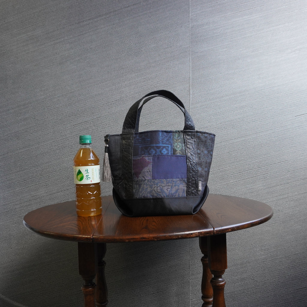 上質な着物リメイク　アップサイクルバッグ　レザーバッグ　K180