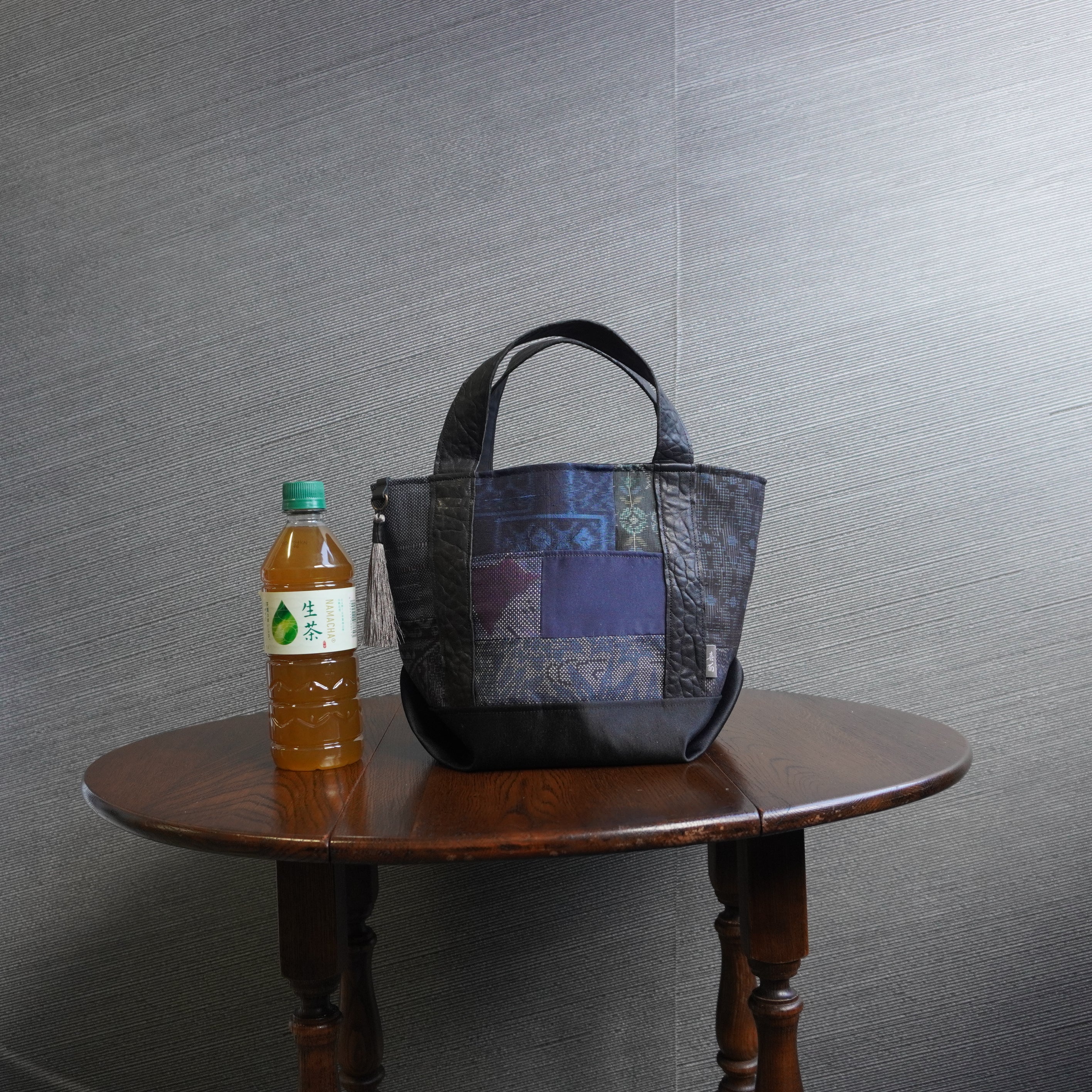 上質な着物リメイク　アップサイクルバッグ　レザーバッグ　K180